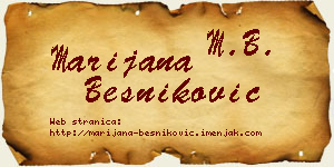 Marijana Besniković vizit kartica